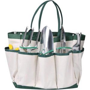 Garden Planting Tools Set ,Aluminum Hand Tool w Apron,Storage Tote Bag - 11